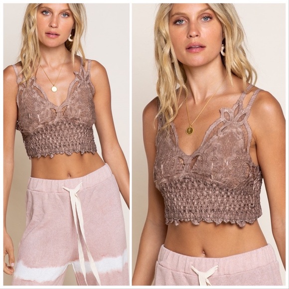 POL Other - POL Longline Mineral Wash Lace Bralette